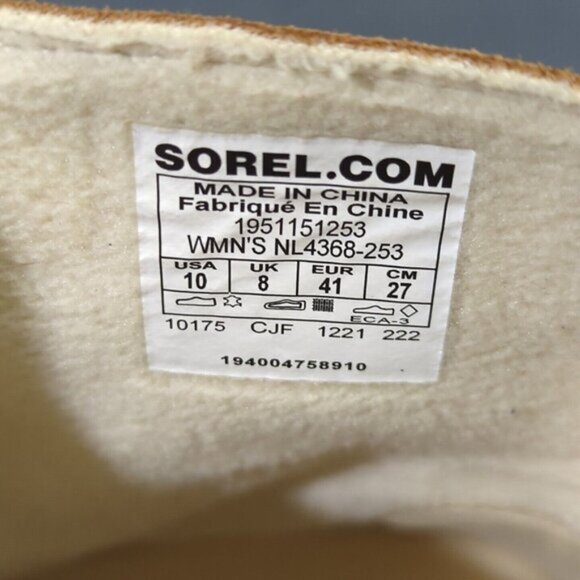 Sorel Booties Women's 10 Tawny Buff Gum 2 Joan of Arctic Wedge III Lace Cozy NWT - Picture 10 of 11